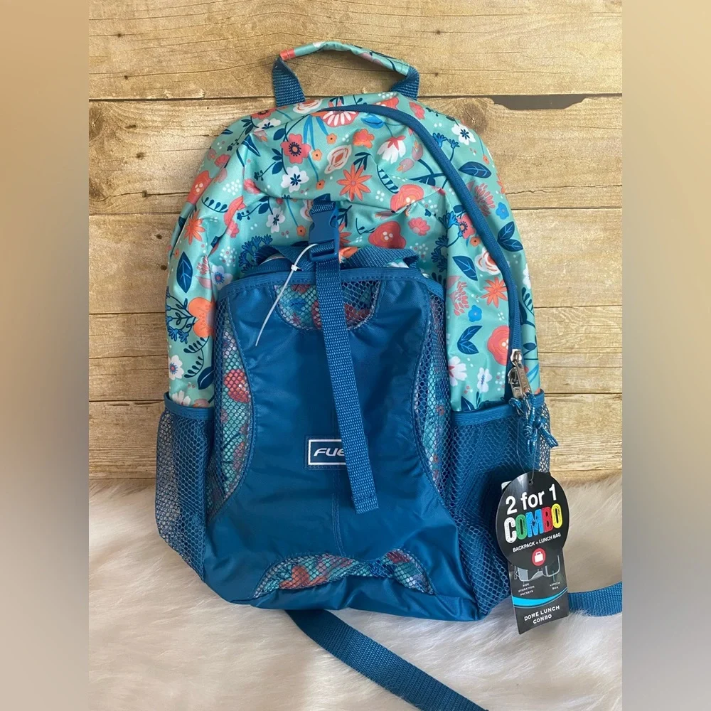 Fuel Lunch Bag & Backpack Bag Combo Floral School New